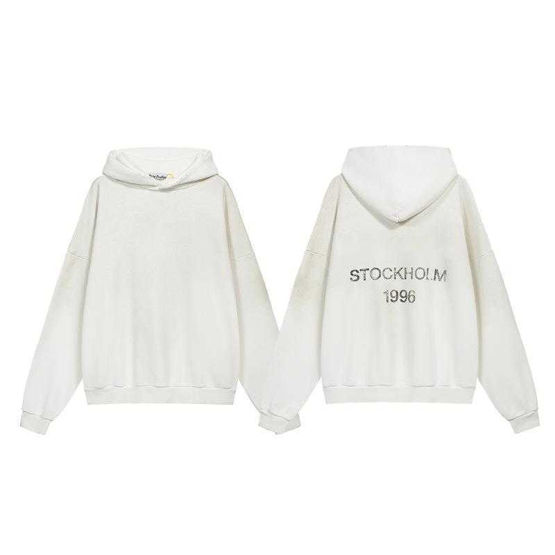 AC1996 Letter Washed Vintage Hoodie High Street American Style Unisex Loose Sweatshirt T251229