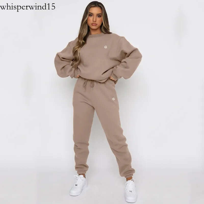 Alonessities Sets Casual Loose Printed Long Sleeve Sportswear 2 Piece Outfits Womens Sweatsuit Designer alosetslys hoodie Yogawomens Set Sports alomen Hoodie c19