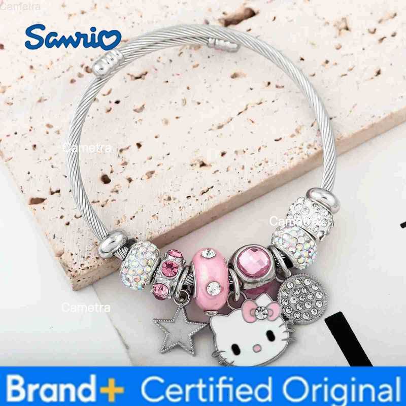 Sanrio Hello Kitty Gold Plated Bracelets With Charms for Women High Quality Fashion Jewelry for Girl Kawaii Party Gifts H251229