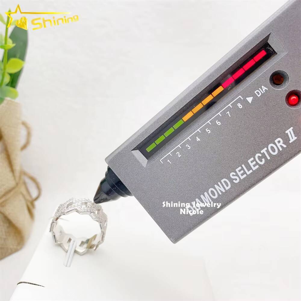 Moissanite Jewelry Top Quality 2 Rows Hip Hop Wedding Cuban Diamond Mens 925 Sterling Silver Ring