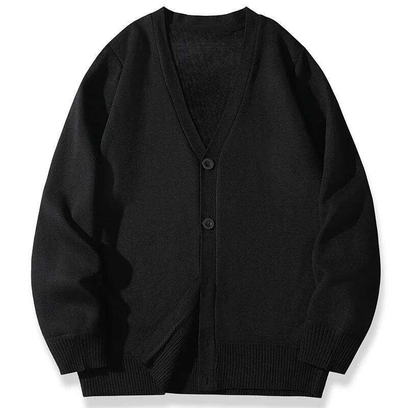 2025 New Men's Casual Long Sleeved Velvet Sweater Cardigan Knitted Top Autumn And Winter Fashionable Versatile Jacket