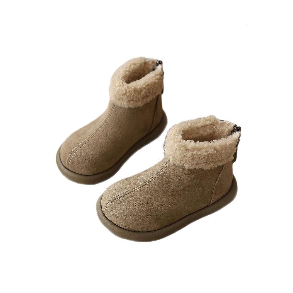 INS French Retro Birken 2025 Autumn Winter New Korean Style Girls' Fleece Short Boots Boys' Furry Cotton Shoes