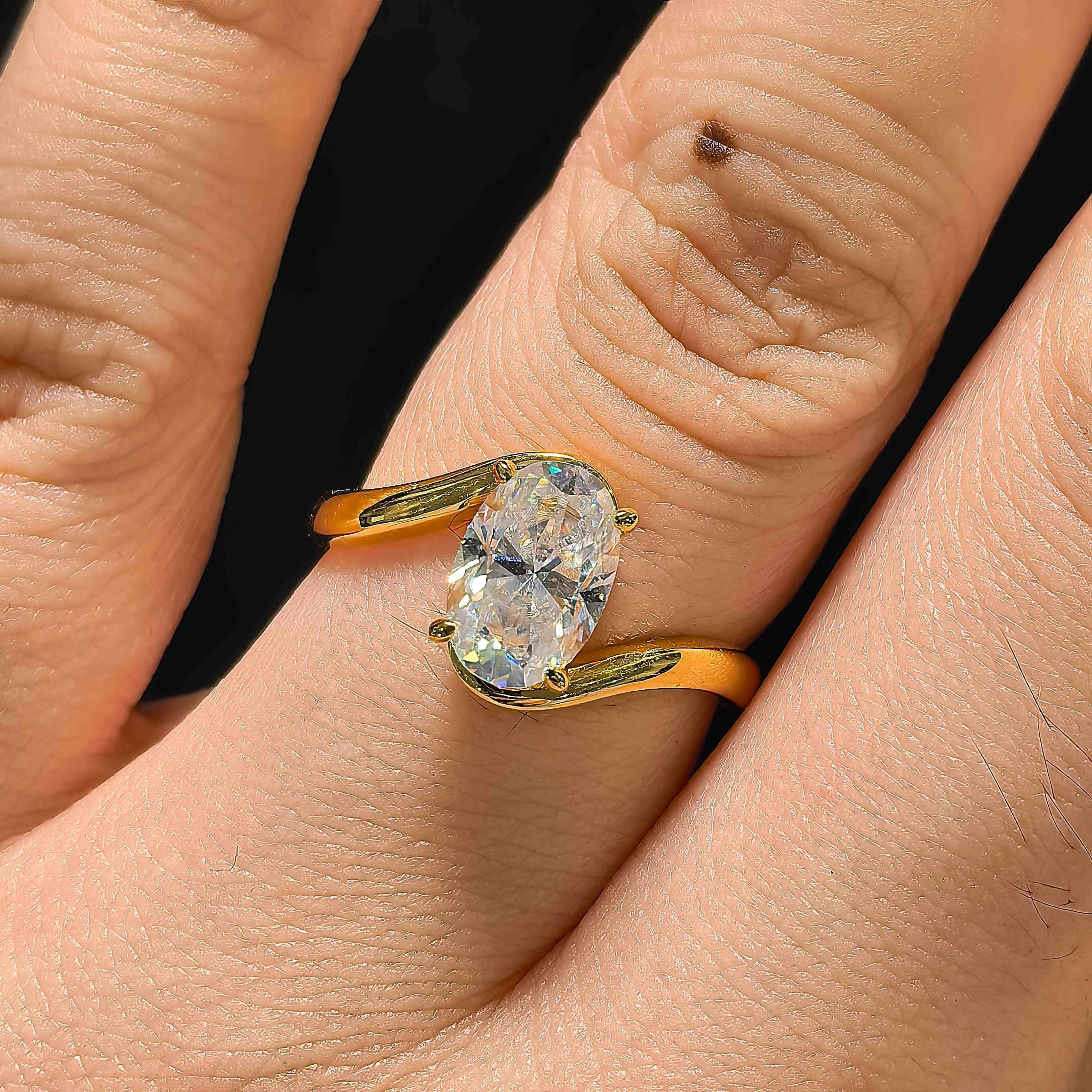 Luxury Fine Jewelry Rings 925 Sterling Silver Classic Oval Ellipse Moissanite Ring for Woman