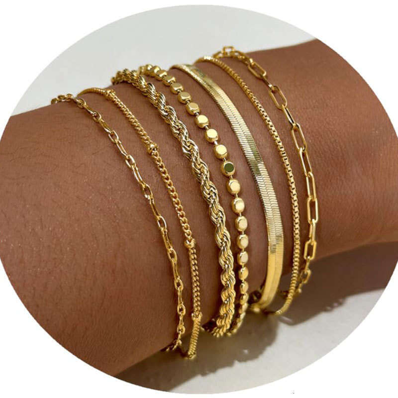 New Bohemian Minimalist for Women Multi-layer Stacking Bracelet Fashion Simple Ins Style Jewelry