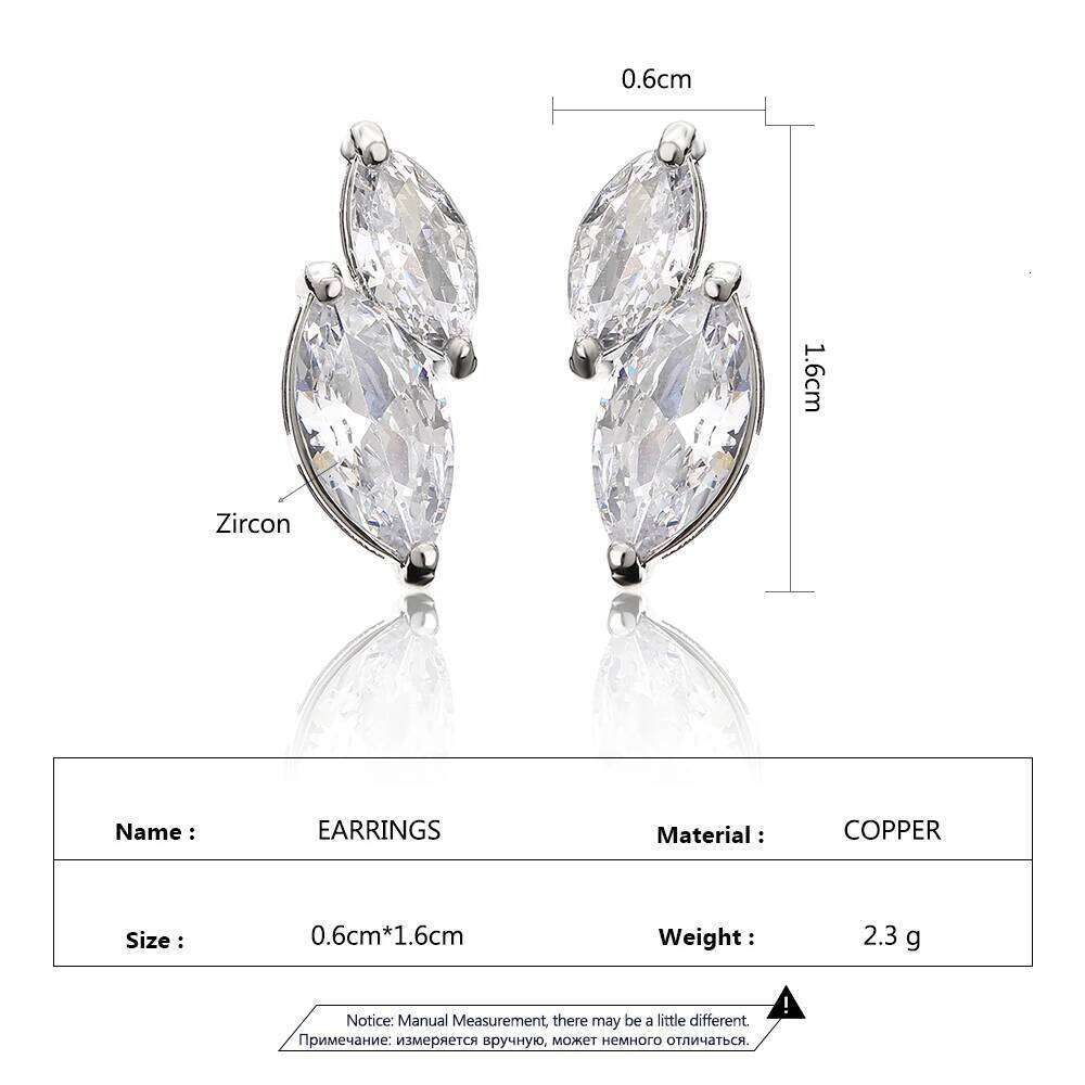 ZAKOL Simple Minimalist Ear Jewelry Accessories Shiny Clear Marquise Zirconia Stud Earrings for Women Girls