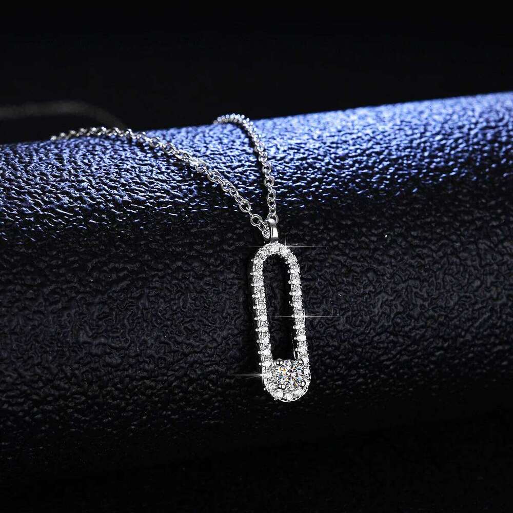 3MM 18K White Gold Plate Full Moissanite Necklace for Women Sparkling 925 Sterling Silver Pendant Birthday Gift Wholesale 0af
