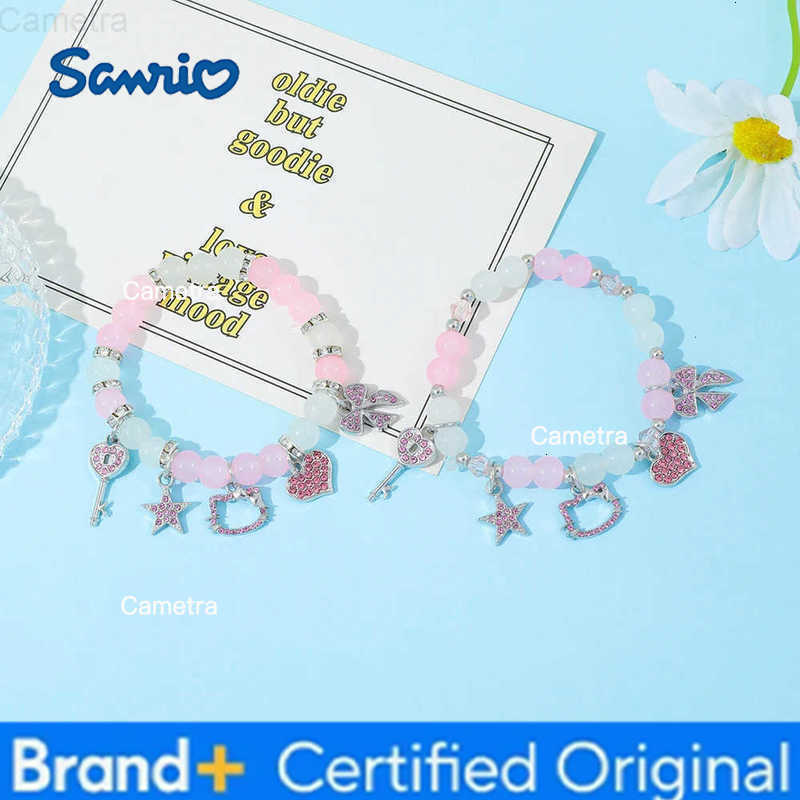 Sanrio Cute Kawaii HelloKitty Rhinestone Hollow Pendant Bead Bracelet Fashionable Womens Accessory Suitable as a Gift for Best Friends H251229
