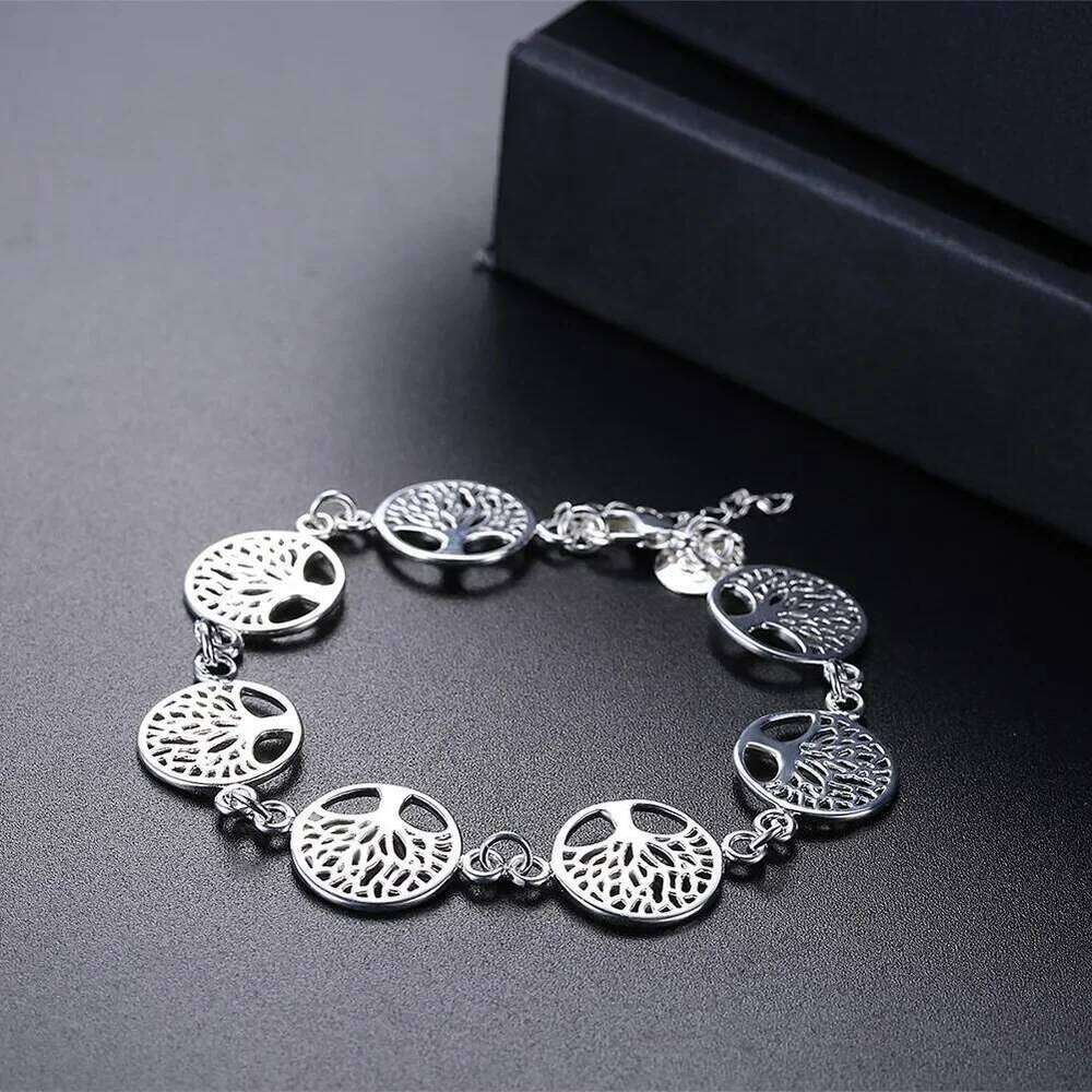 New 925 Sterling Silver Tree Of Life Bracelet For Women Engagement Jewelry Gifts 25H1229