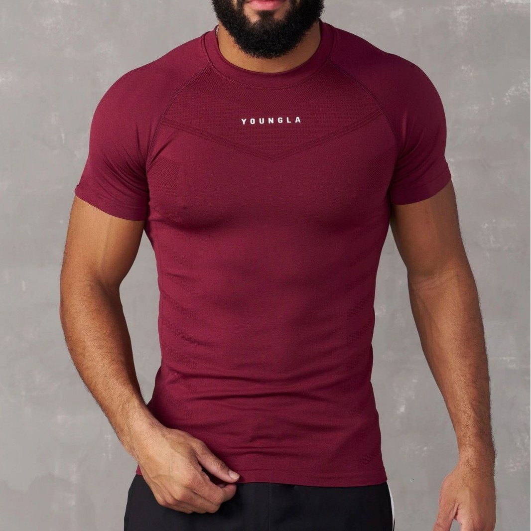 Mens T-Shirt Sports Fitness Quick-Dry Breathable Stretch Fitness Shirt Jogger Outdoor Running Basketball Shirt 250825