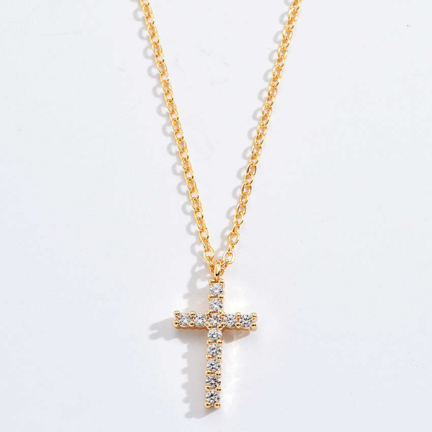 Cross Pendant Necklace Designer Necklace Diamond-Studded Necklace Light Luxury Versatile Collarbone Chain