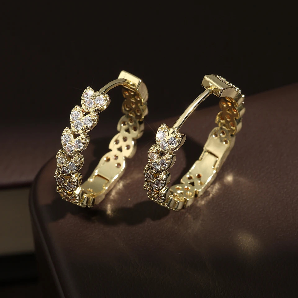 ZAKOL Elegant Micro Paved Zircon Big Hoop Earring for Women Bridal Wedding Engagement Party Jewelry 251224