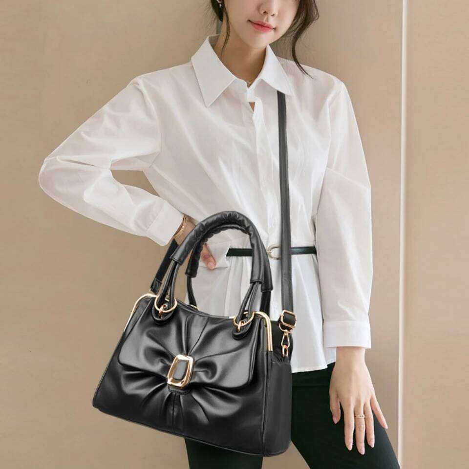 Top Quality Soft Pu Leather Top-Handle Bags Fashion Handbags 2 Layer Ladies Shoulder Crossbody Hand Bag Commuting Tote Xiu Lai Si