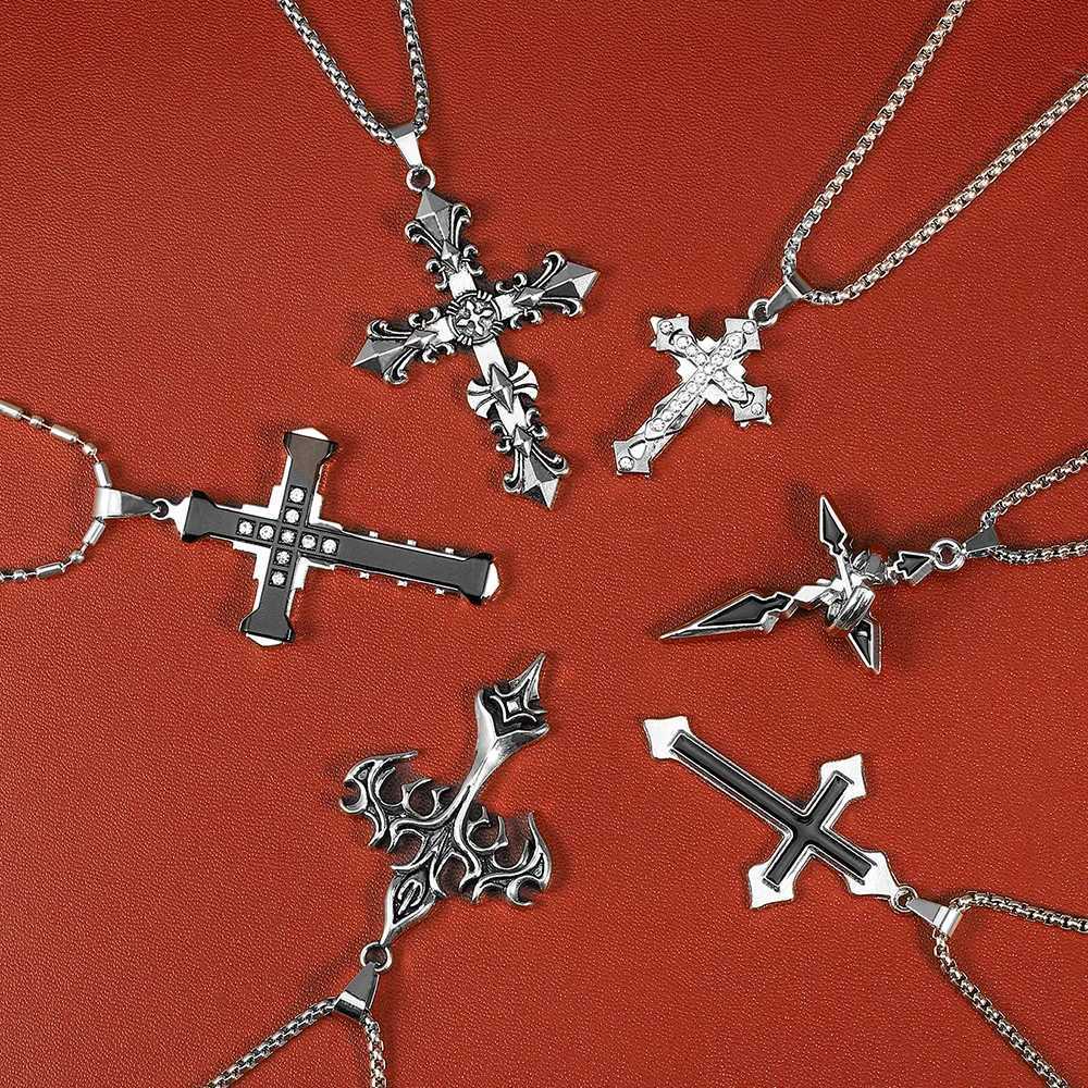 High Quality Cross Titanium Steel Non Fading NecklaceDomineering Trendy Mens hip-hop Pendant ChainNew Handsome Men Women Gift Y251227