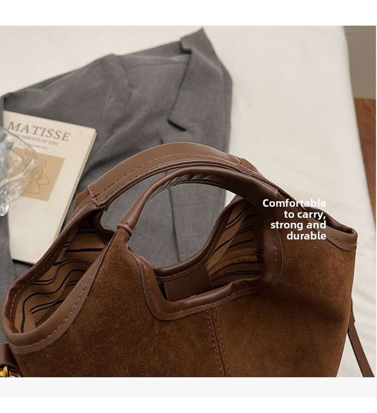 Small-scale vintage handbag with large capacity, single shoulder crossbody bag