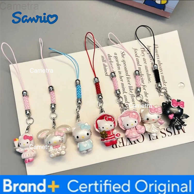 Sanrio Kawaii Hello Kitty Phone Case Pendant Lanyard for iPhone Samsung Huawei Xiaomi Girl Bag Car Key U disk Hanging Rope H251229