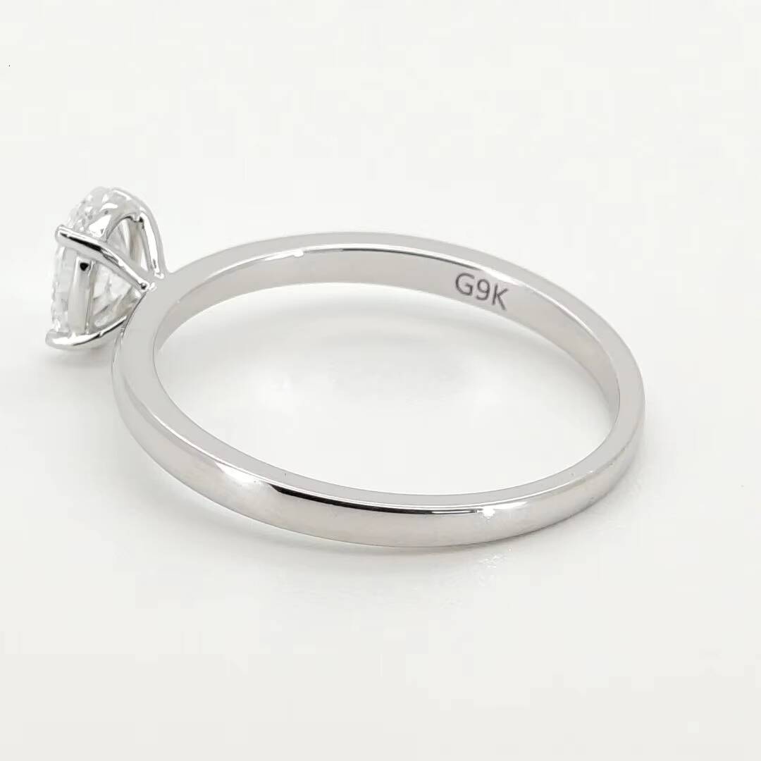 Custom 9K Solid Gold Lab Created Diamond Ring for Engagement Oval Cut 05ct Wedding Jewelry IGI Certified Lab Diamond Ring