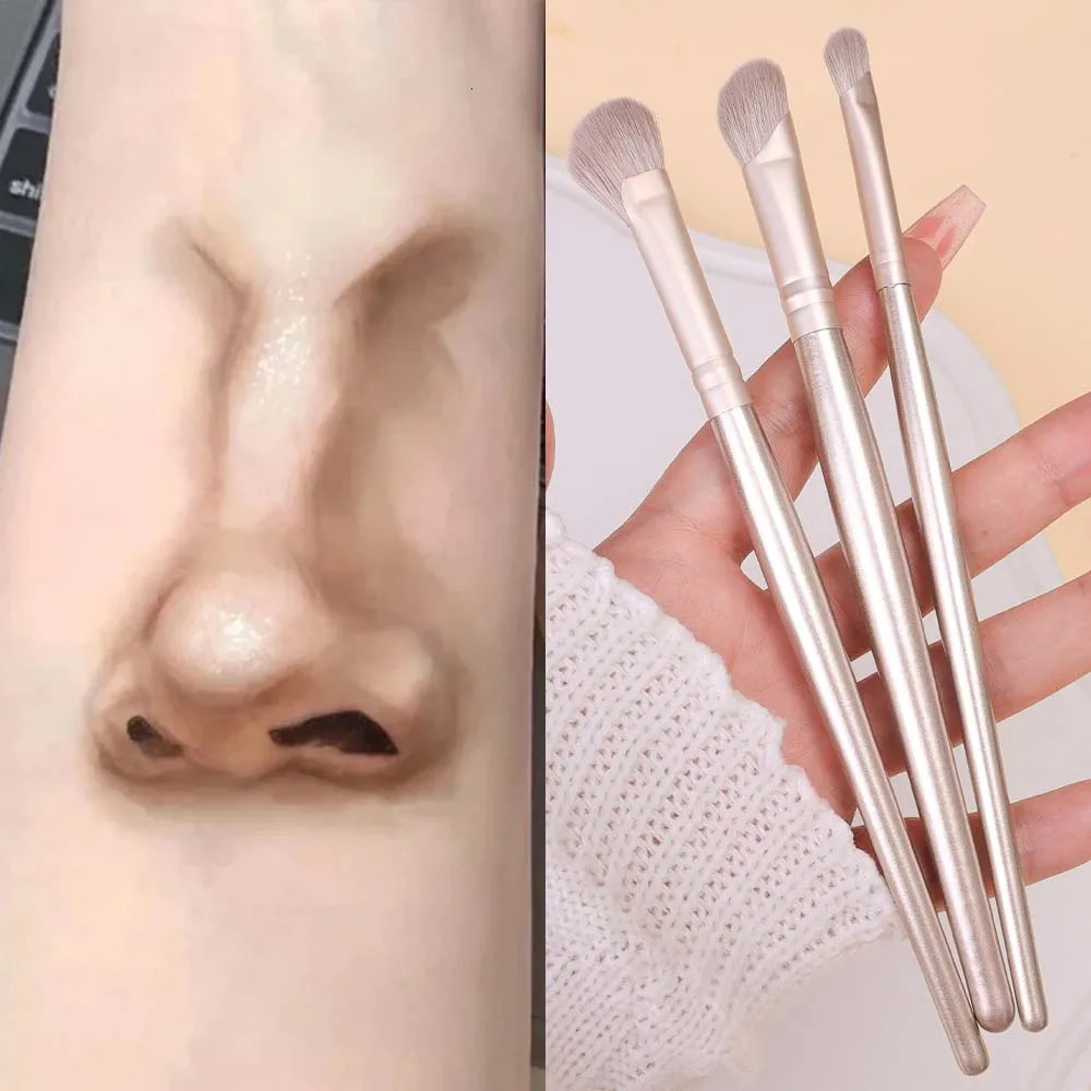 Sickleshaped Nose Shadow Brush Set Natural Smudge Eyeshadow Contouring Makeup Brushes Professional Beauty Cosmetics Tools 251215