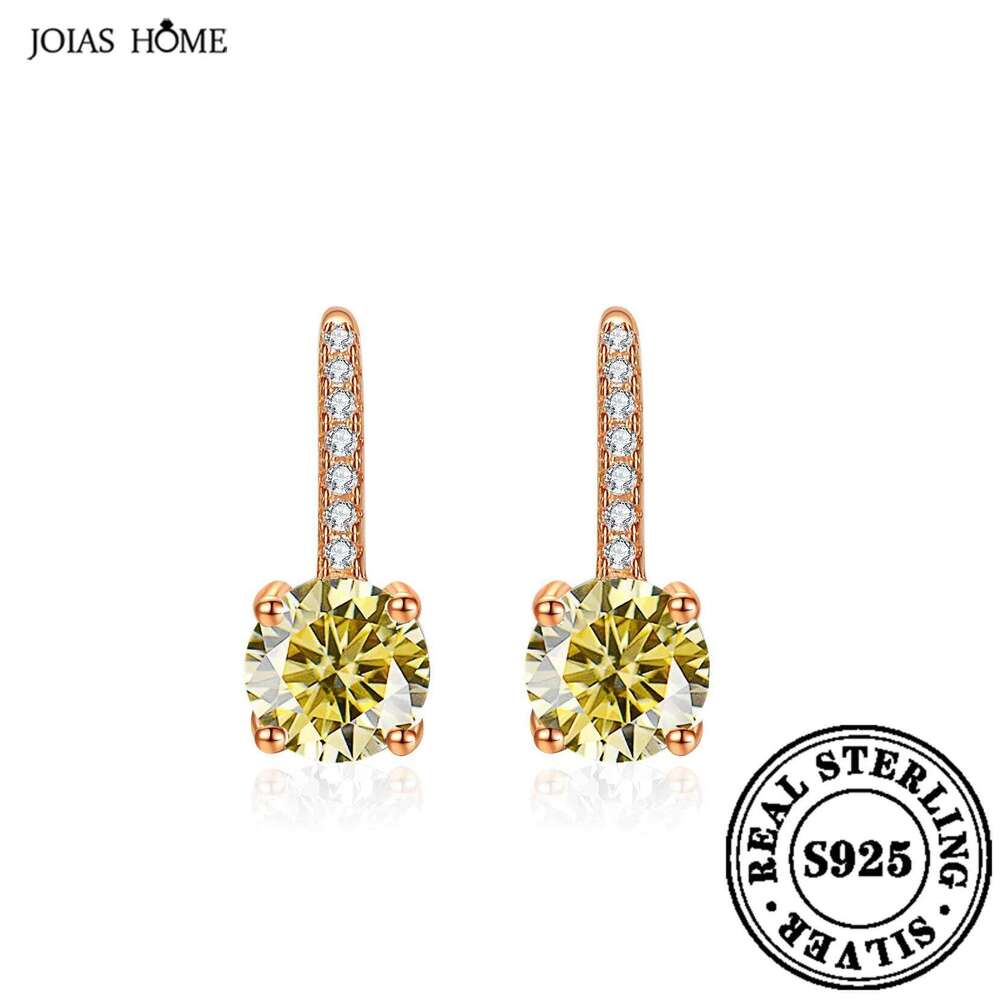 JOIAS HOME Silver 925 1CT D Color Moissanite Gem Pendant Earrings Fashion and Elegant Women's Wedding Ring Anniversary Gift b90