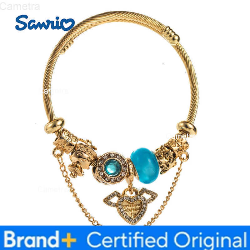 Sanrio New Panjiaduola Stainless Steel Bracelet Personalized and Fashionable Beaded Heart Set with Diamonds Best Friend Handpiece H251229