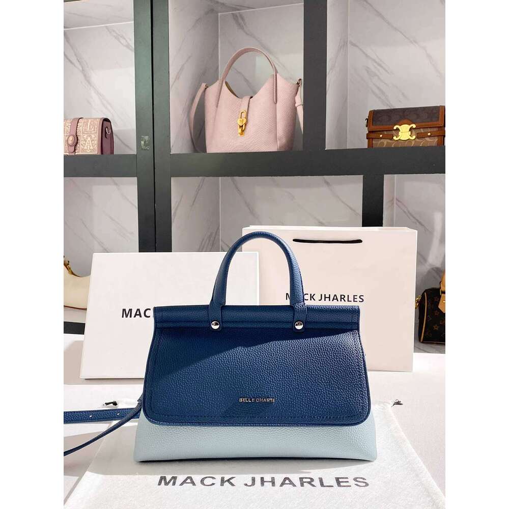 MACK JHARLES Color-Block Handheld Tote 2025 New High-End Niche Design Crossbody Bag for Women