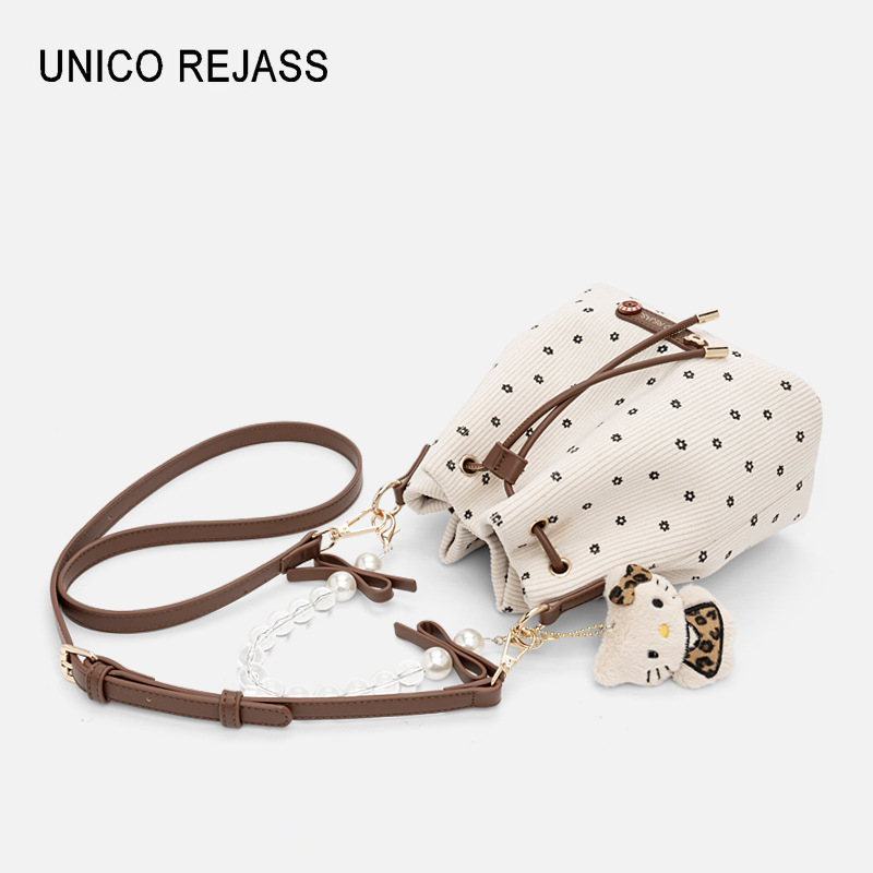 UNICO REJASS 2026s New Jacquard Design Large Capacity Commuter Bucket Bag Fashion Handbag Shoulder Bag