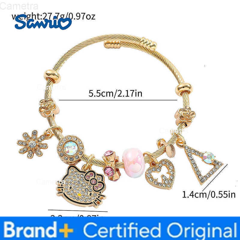Sanrio Anime Character Hello Kitty Bracelet Fashion Classic Kuromi Cinnamoroll Bangle For Friends Birthday Jewelry Gifts H251229
