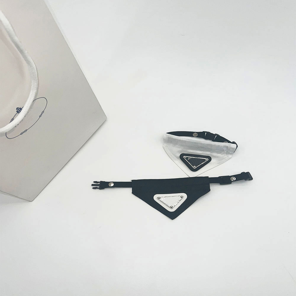 Designer Dog Bandanas with Triangle Emblem, 2-Layer Soft Triangle Bib Kerchief, Adjustable Pet Neckerchief Dog Bibs for Birthday & Costume Accessories