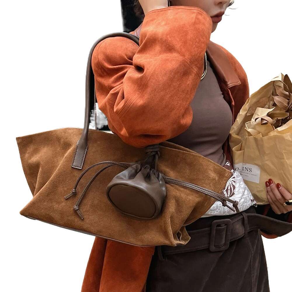 Motingsome Oversized Suede Bag Women Shoulder Handbag And Purses Luxury Design Bags Roomy Casual Tote Large Capacity New In JINXIANGGUO