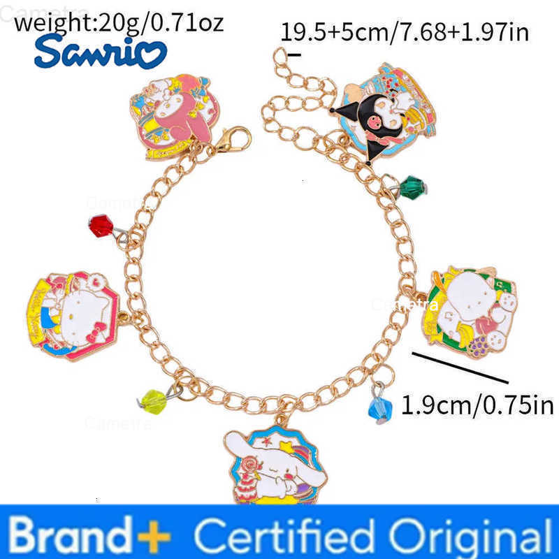 Sanrio Kawaii Family Cartoon Characters Metal Pendant Bracelet Creative Sweet Jewelry Best Gift for Girls H251229