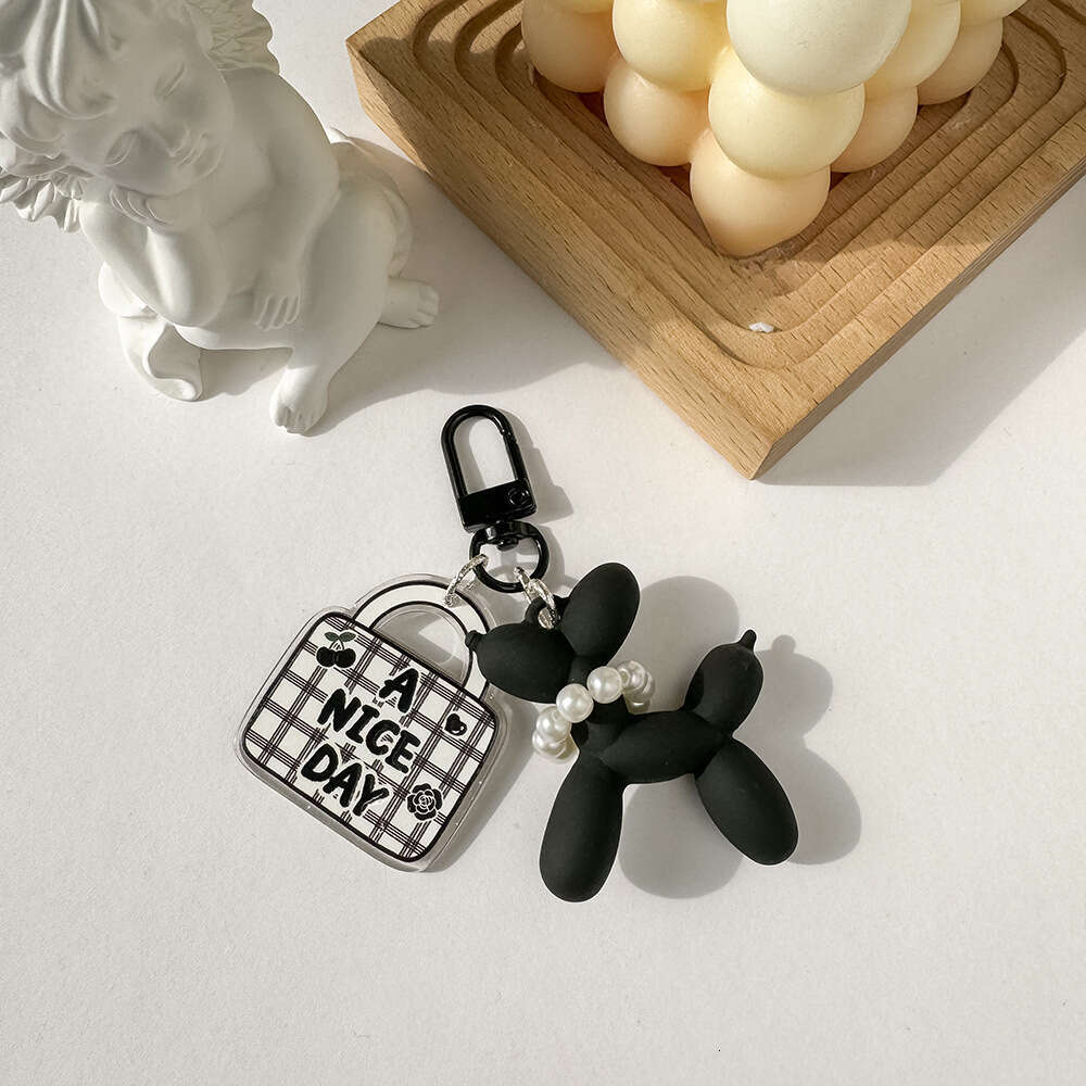 Camellia Pendant Balloon Dog Keychain Keychain Designer Women's Handbag Accessory Car Key Charm
