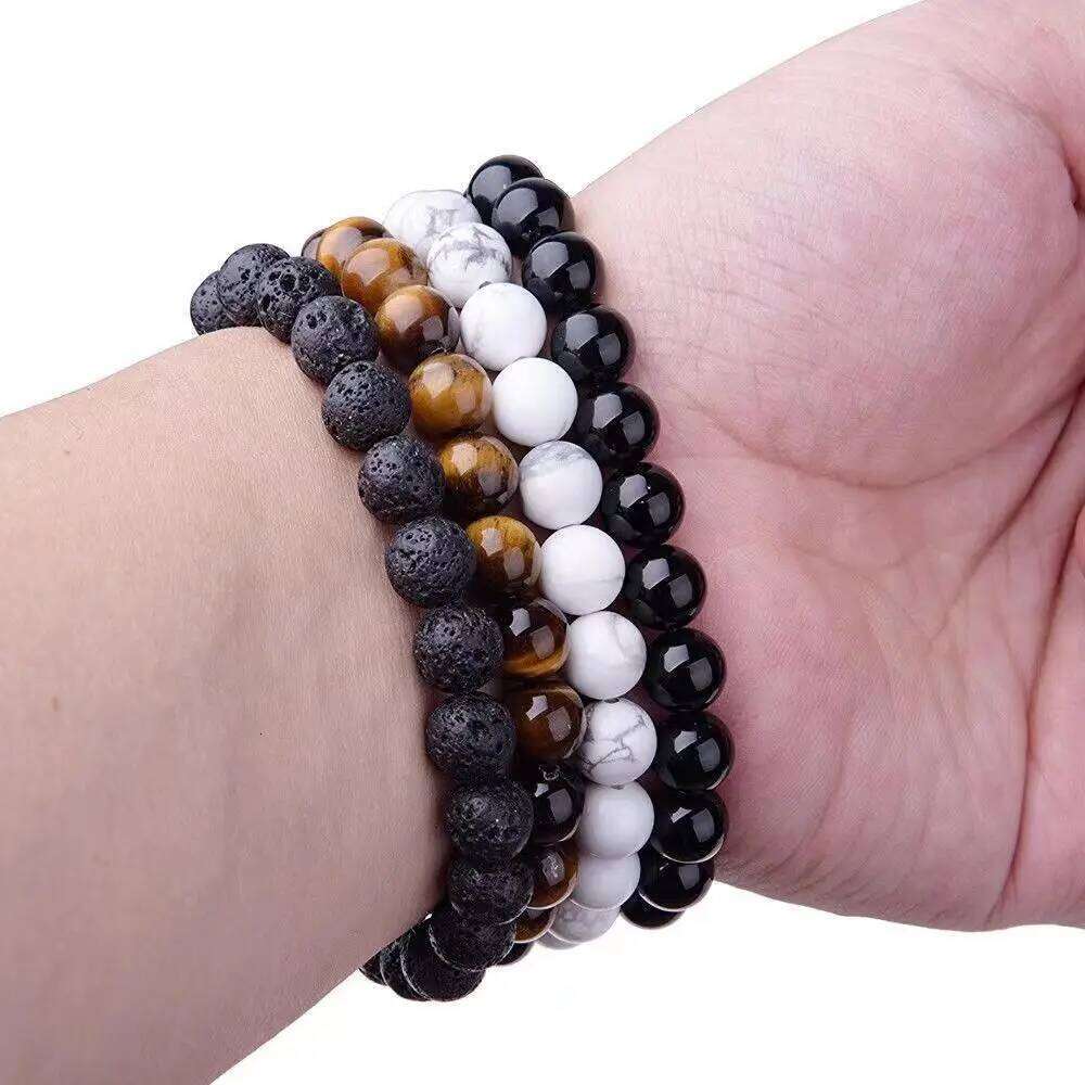 ZAKOL Bohemia Knit Adjustable Beaded Bracelets For Men Women Natural Stone Metal Weave Strand Wristlet Rope Jewelry Gifts