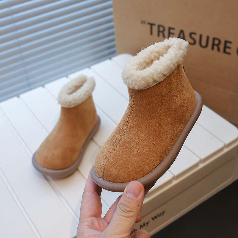 Children's Snow for Girls 2025 Winter New Korean Style Girls' Furry Cotton Shoes Short Boys' Baby Boots