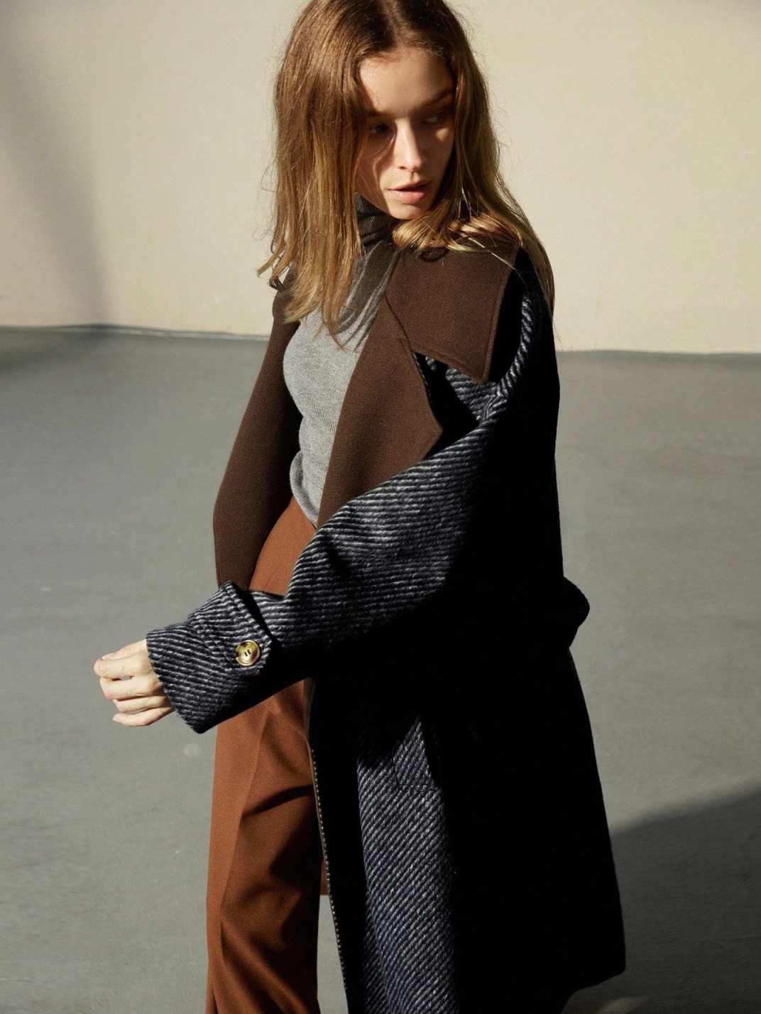 Modern Office Ladies Work Women Long Overcoat One Piece With Belt Customized Autumn Winter Thick Outdoor Jacket