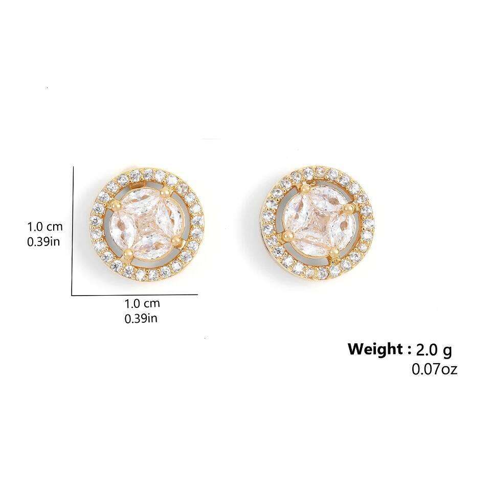 ZAKOL Simple Classic Women's Stud Gold/Silver Color Crystal Cubic Zirconia Exquisite Female Earrings Versatile Jewelry