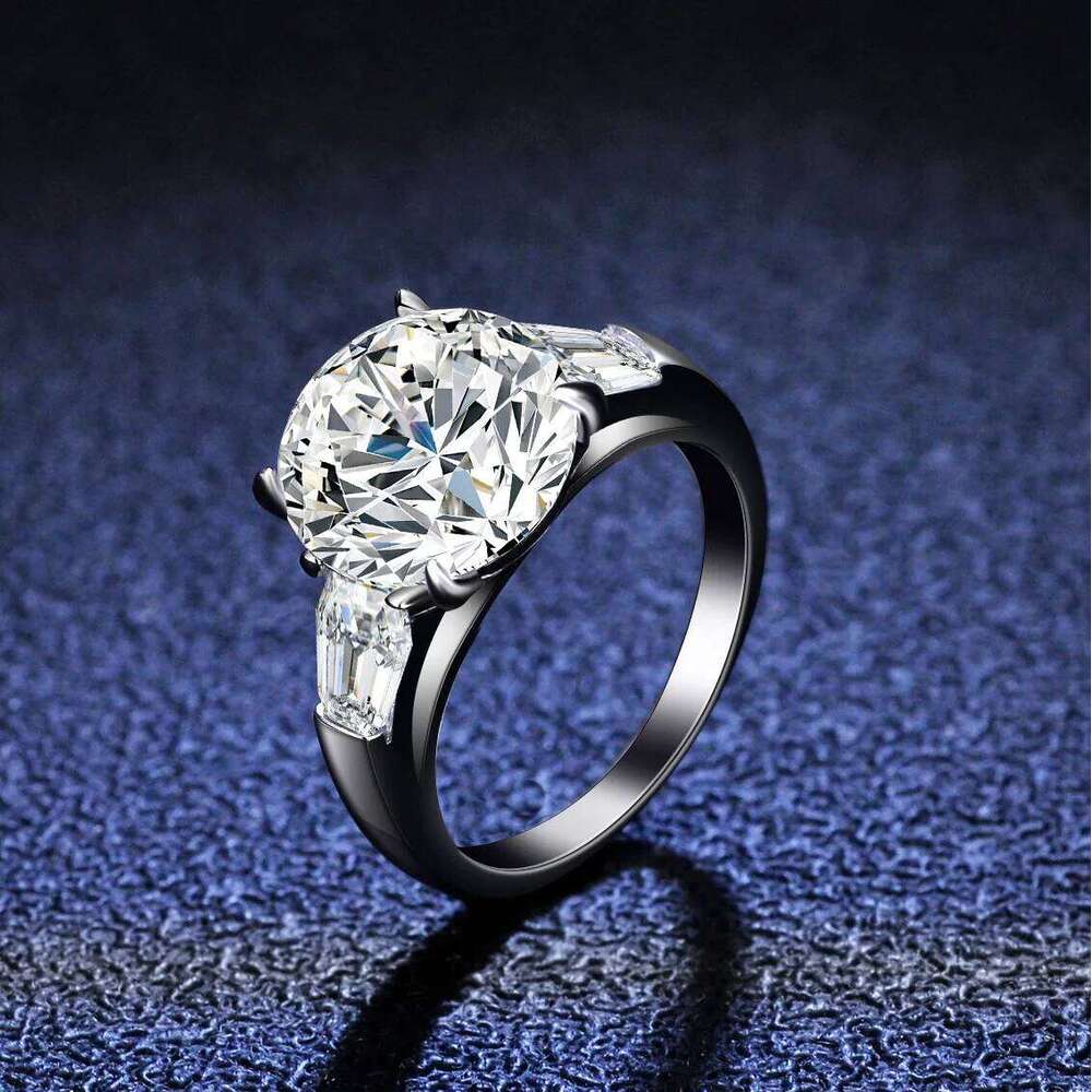 Luxury 5 Ct Moissanite Gemstone 4 Claws Super Sparkling Ring For Women Fashion Wedding Jewellery gift us size 5-9 1d0