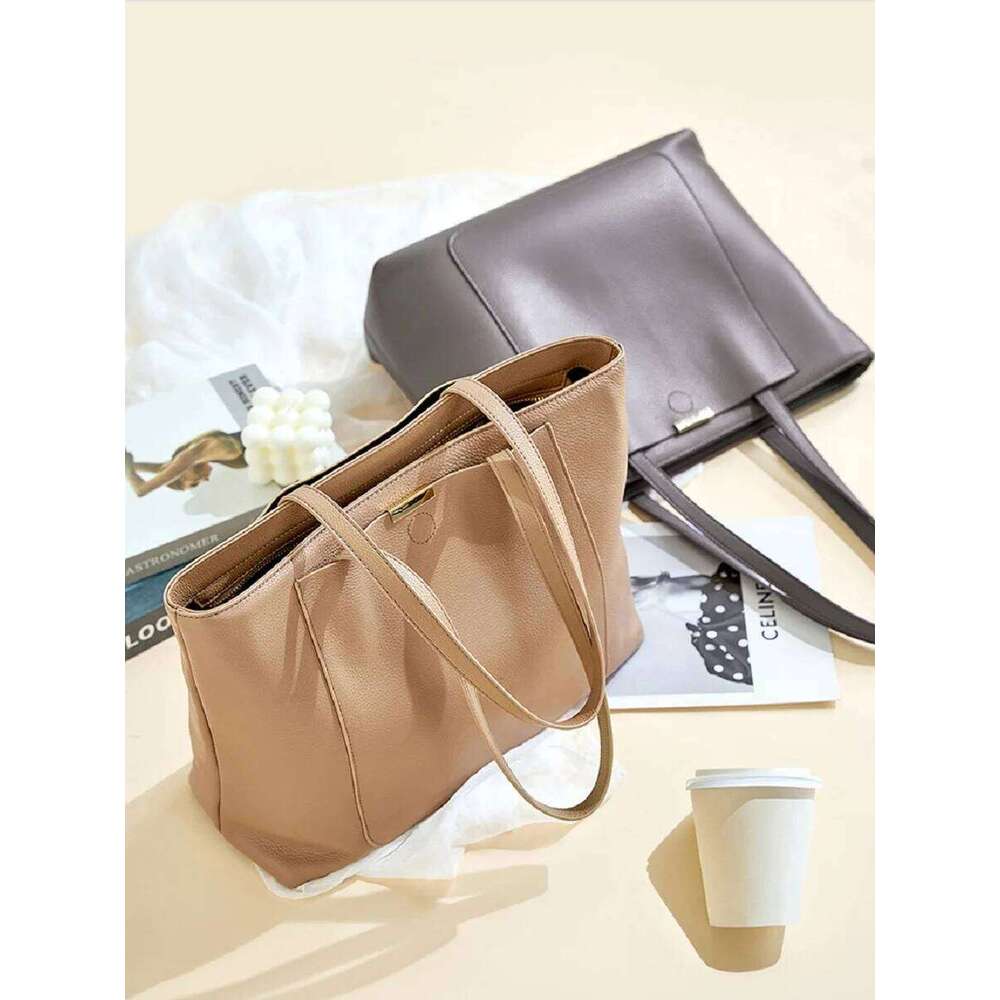 100% Genuine Leather Women's Shoulder Large Capacity High Quality Cowhide Tote Bag Daily Commuter Handbag As Gift Xiu Lai Si