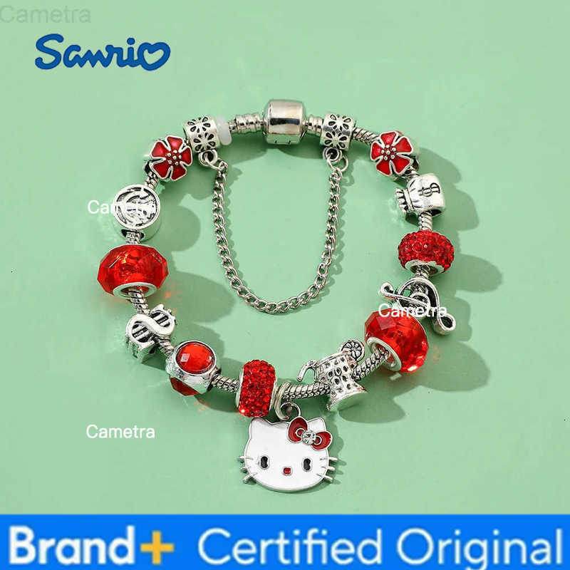 Sanrio Romantic Silver Color Charm Bracelet with Hello Kitty Brand DIY Jewelry Making Party Trendy 1 Pc H251229