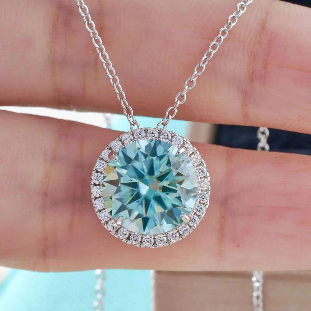 Super Flash 5Carat 11MM D VSS Moissanite Necklace Passed Test Woman S925 Silver Wedding Anniversary Party Birthday Gift e30