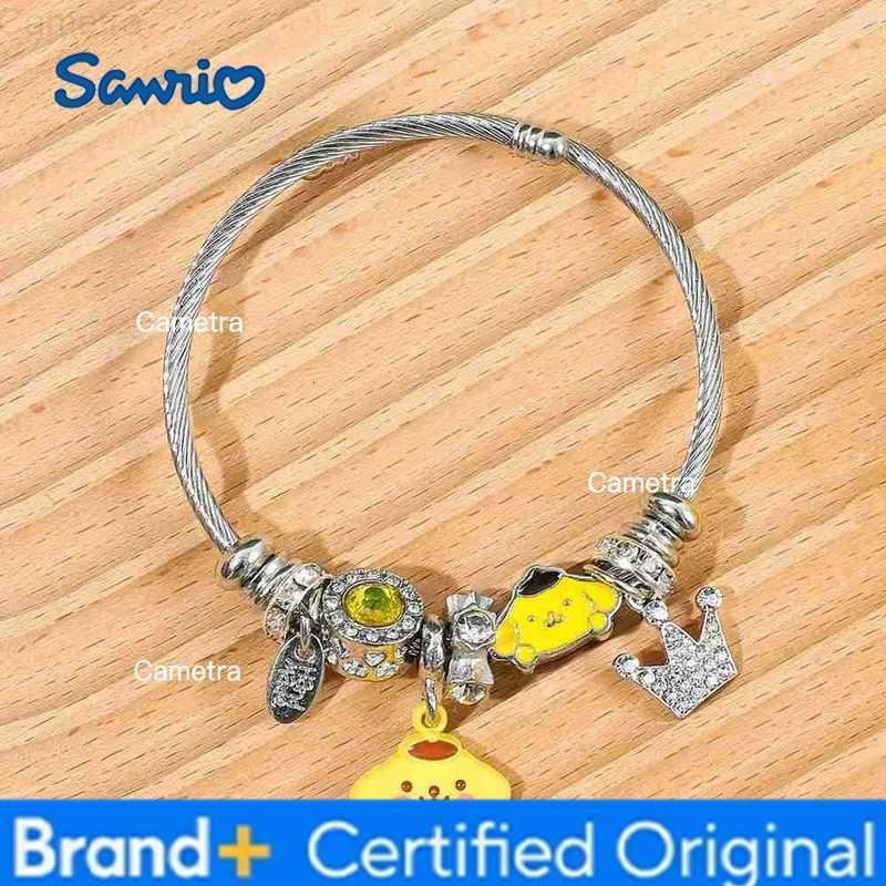 Sanrio Cute Lovely Pompompurin Diy Charms Beads Bracelets Adjustable Cuff Bangles Accessories Birthday Gifts H251229