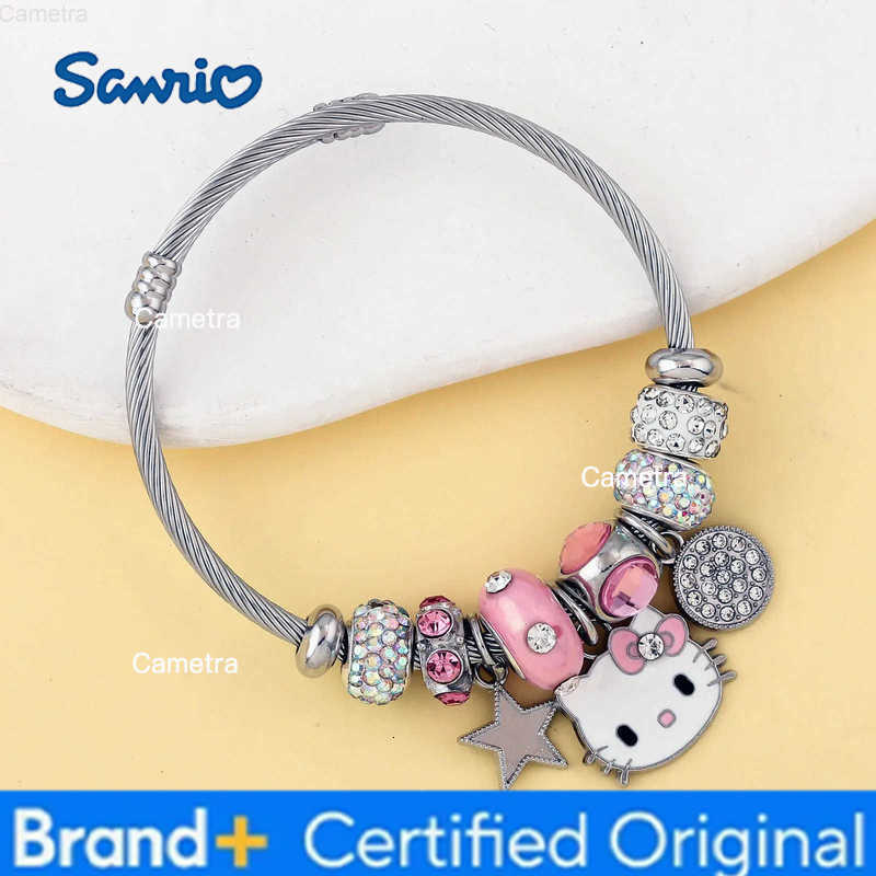 Sanrio Hello Kitty Gold Plated Bracelets With Charms for Women High Quality Fashion Jewelry for Girl Kawaii Party Gifts H251229