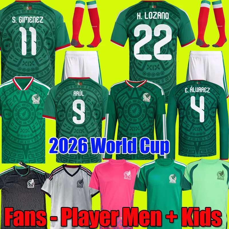 New Mexico jersey 2026 World Cup Home away Kit soccer jerseys A. VEGA C. HUERTA L. ROMO RAUL football shirts men kids kit set Third goalkeeper training