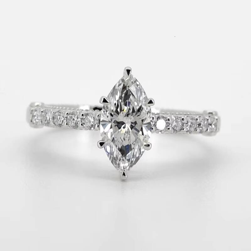 Factory Oval Cut Engagement Ring S925 Sterling Silver Moissanite Rings GRA Certified Moissanite Ring