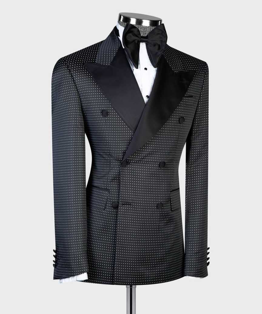 Fashion Men's Suit 2 Pieces Blazer Pant Double Breasted Peaked Lapel Formal Business Special Occasion Customized