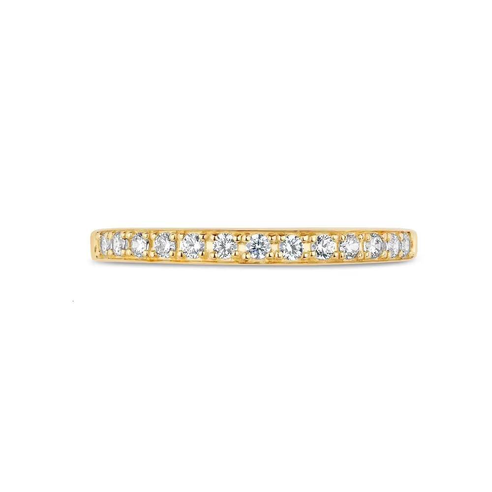 Dainty Jewelry GRA Certified Gemstone Moissanite Eternity Ring S925 Silver Gold Plated Wedding Engagement Rings for Women