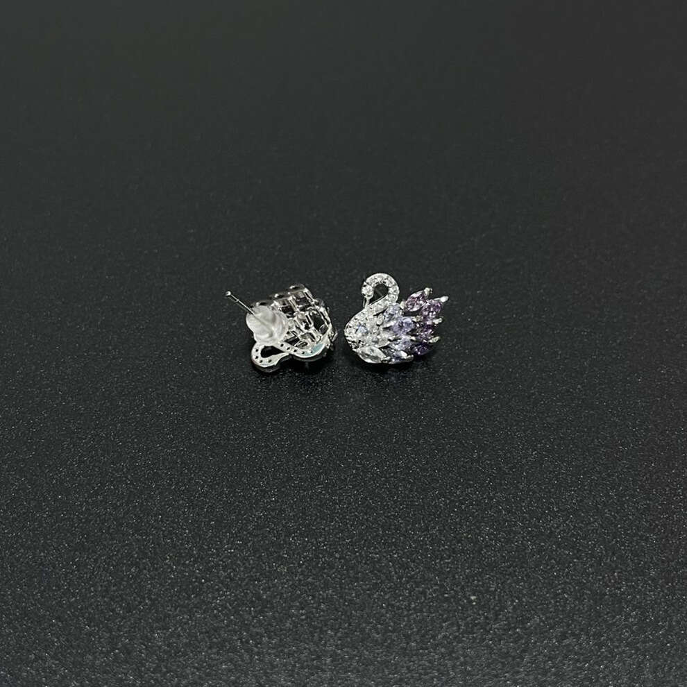Monet Garden Gradient Light Purple Swan 2026 New Luxury Exquisite High-end Earrings Custom Jewelry
