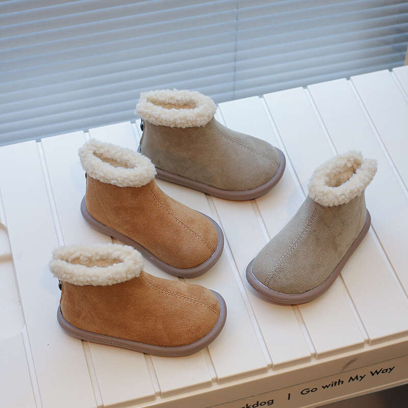 Children's Snow for Girls 2025 Winter New Korean Style Girls' Furry Cotton Shoes Short Boys' Baby Boots