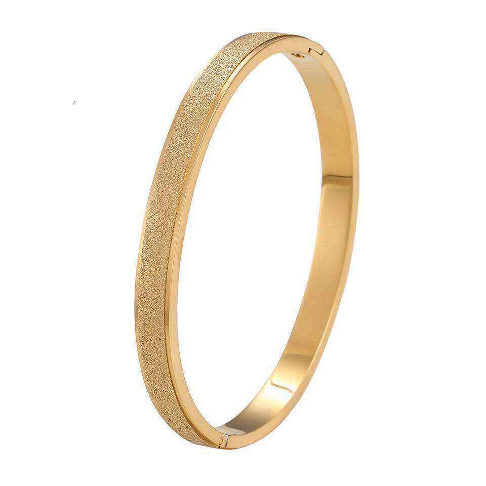 ZAKOL Stainless Steel Frosted Surface Bracelet for Women Men Fashion Couple Stackable Bangle Waterproof Jewelry Gift