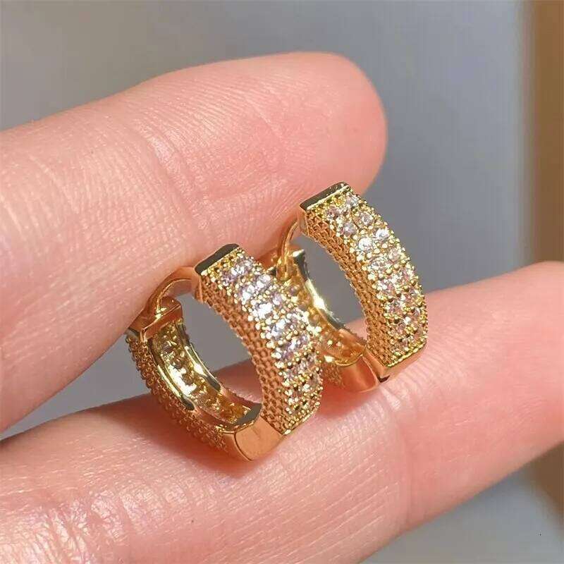 ZAKOL Cubic Zirconia Gold Color Zircon Hoop Earrings For Women Luxury Circle Crystal Girls Party Jewelry
