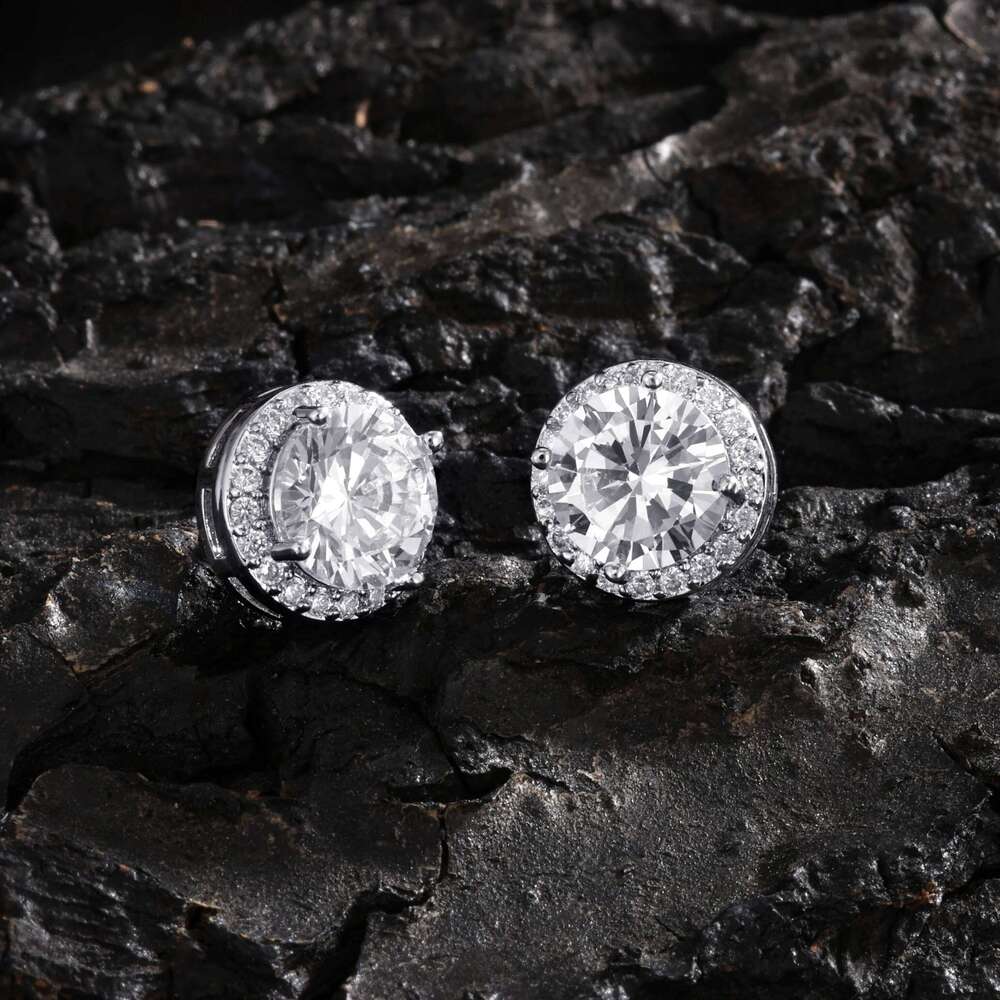 ZAKOL Classic Simple Round Zircon Stud Earrings for Women Men Shiny Blue Yellow AAA CZ Earring Exquisite Jewelry Gift Wholesale