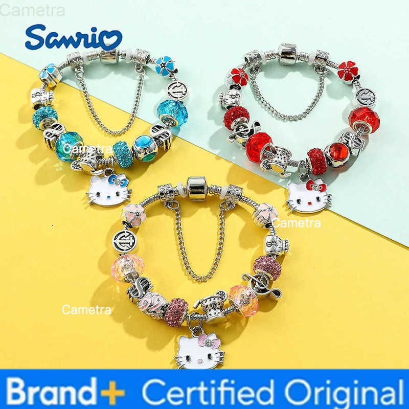 Sanrio Fashion Bracelet Beads for Christmas Cartoon Character Hello Kitty Bowknot Anime Crystal Jewelry Accessories Gift H251229